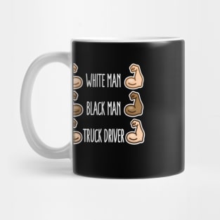 White man black man truck driver funny gym biceps fitness (light design) Mug